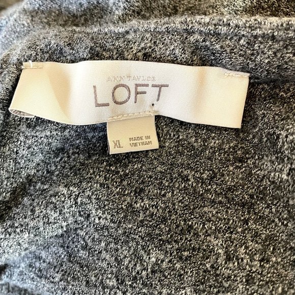 Ann Taylor Loft Gray Cotton Knit Short Sleeve Stretch Mini Dress with Beading XL - Picture 5 of 7